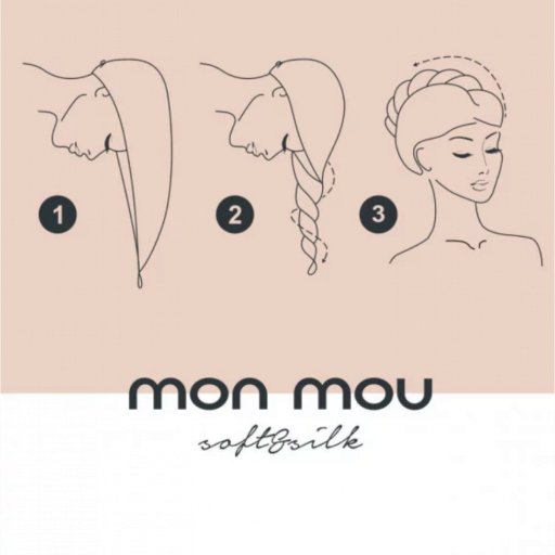 MON MOU Полотенце-тюрбан с натуральным шелком нюдовый &mdash; Фото 3