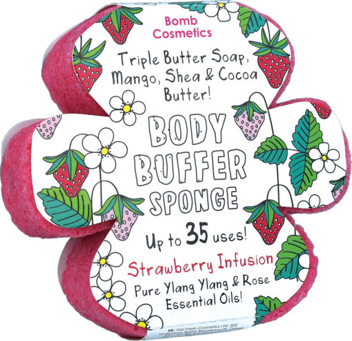Bomb Cosmetics Губка з милом Strawberry Infusion Body Buffer Soap Sponge